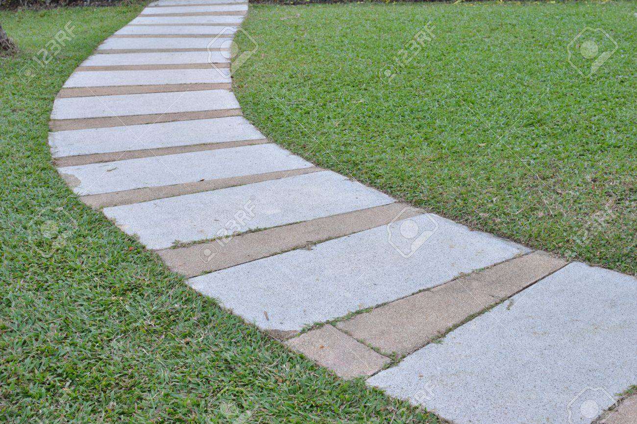 curve of cement walk