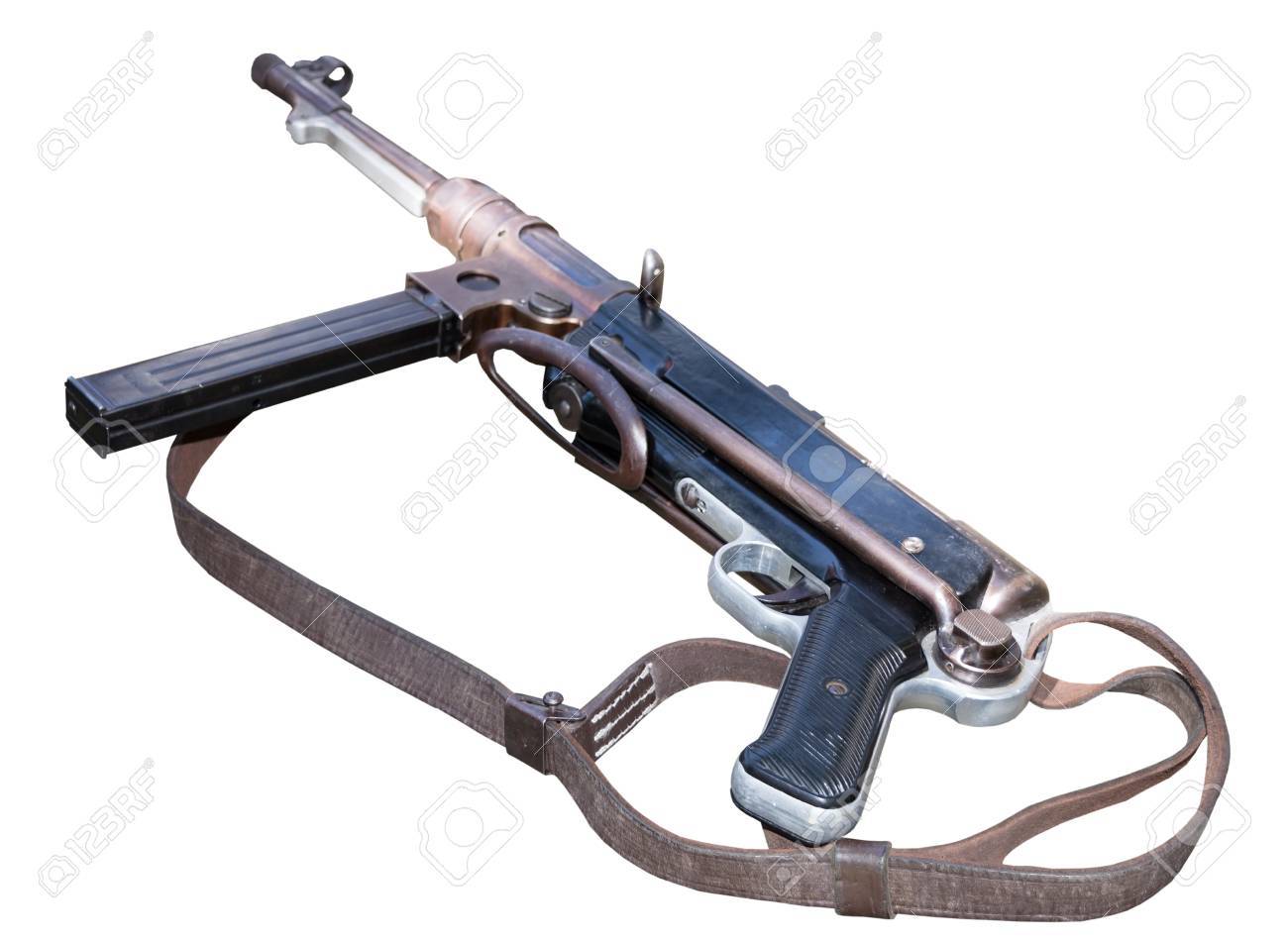白い背景に分離されたドイツの Mp40 短機関銃 の写真素材 画像素材 Image