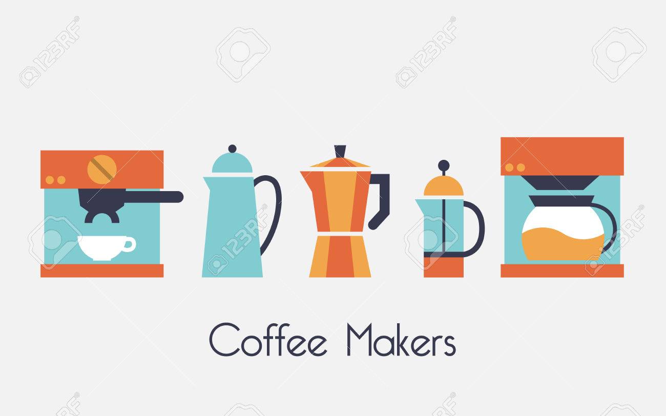 Coffee Maker Icon Set Vector Coffee Maker Icon Set Vector