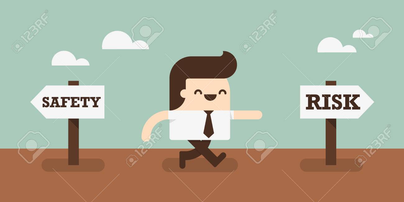 ビジネスの男性はリスクを取るを選択しますのイラスト素材・ベクター Image 26024365