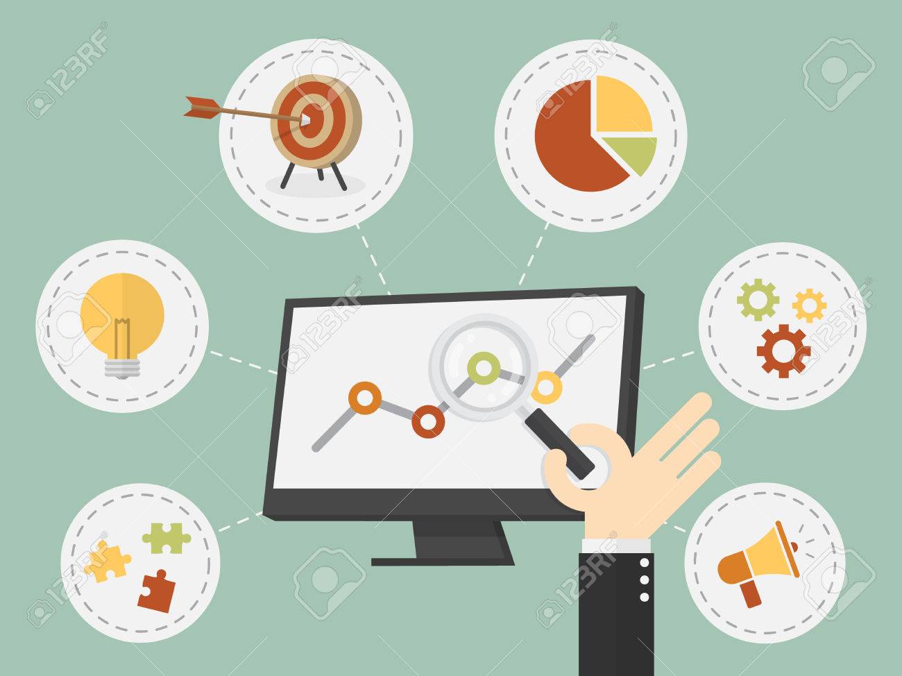 Flat design vector illustration business analysis, SEO - 54429117 Flat design vector illustration business analysis, SEO - 54429117