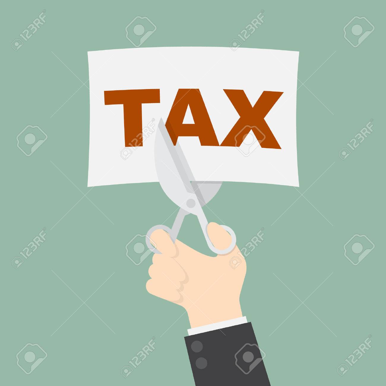 businessman trying to cut tax with scissor - 54429652 businessman trying to cut tax with scissor - 54429652