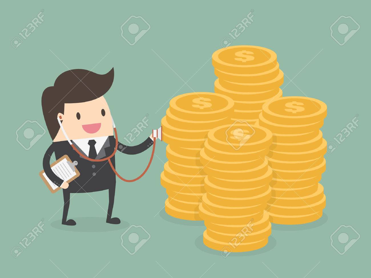 Financial health check. Businessman using stethoscope to check money health - 54429690 Financial health check. Businessman using stethoscope to check money health - 54429690