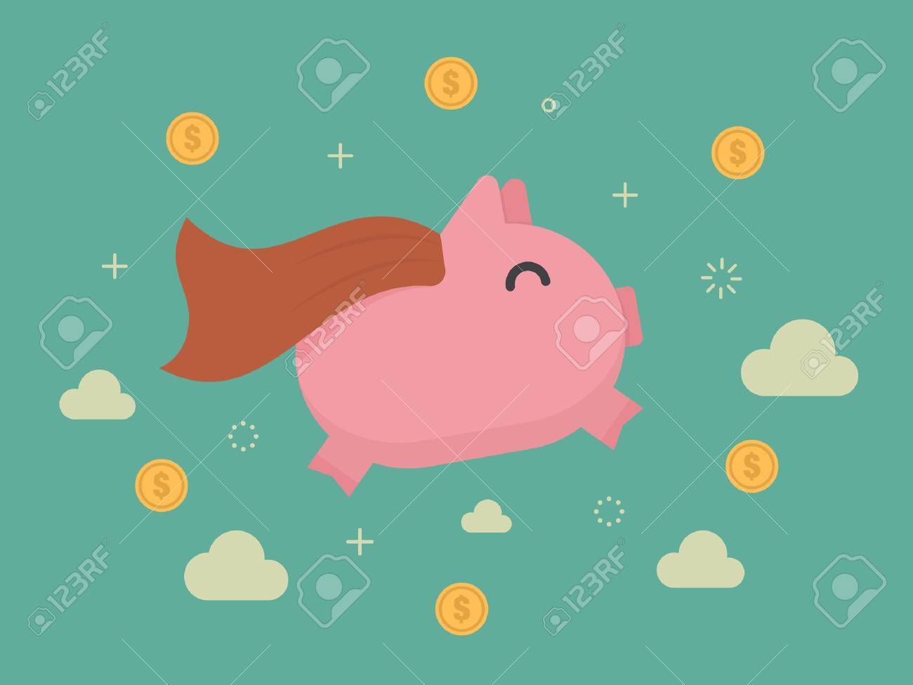 Super piggy bank. Business concept cartoon illustration - 55512458 Super piggy bank. Business concept cartoon illustration - 55512458