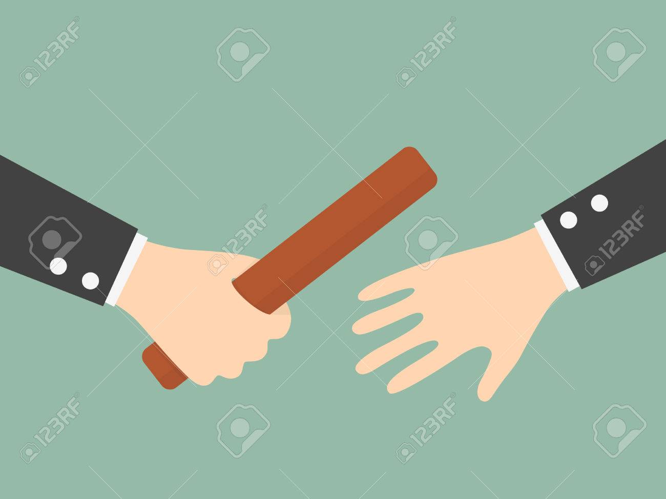 Businessman S Hand Passing A Relay Baton Partnership Or Teamwork Royalty Free Cliparts Vectors And Stock Illustration Image 55497770