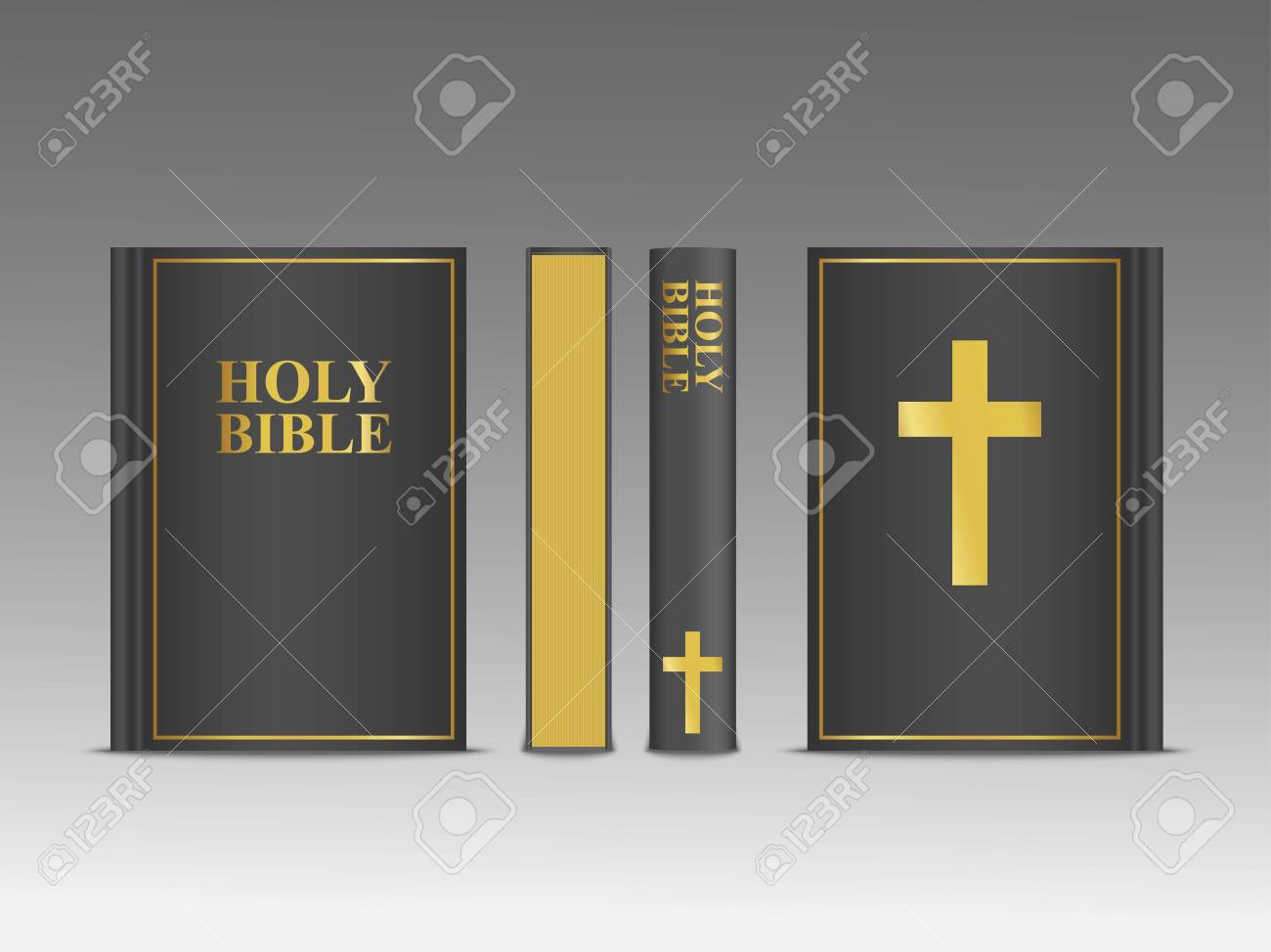 closed holy bible vector 3d template religion book mock up