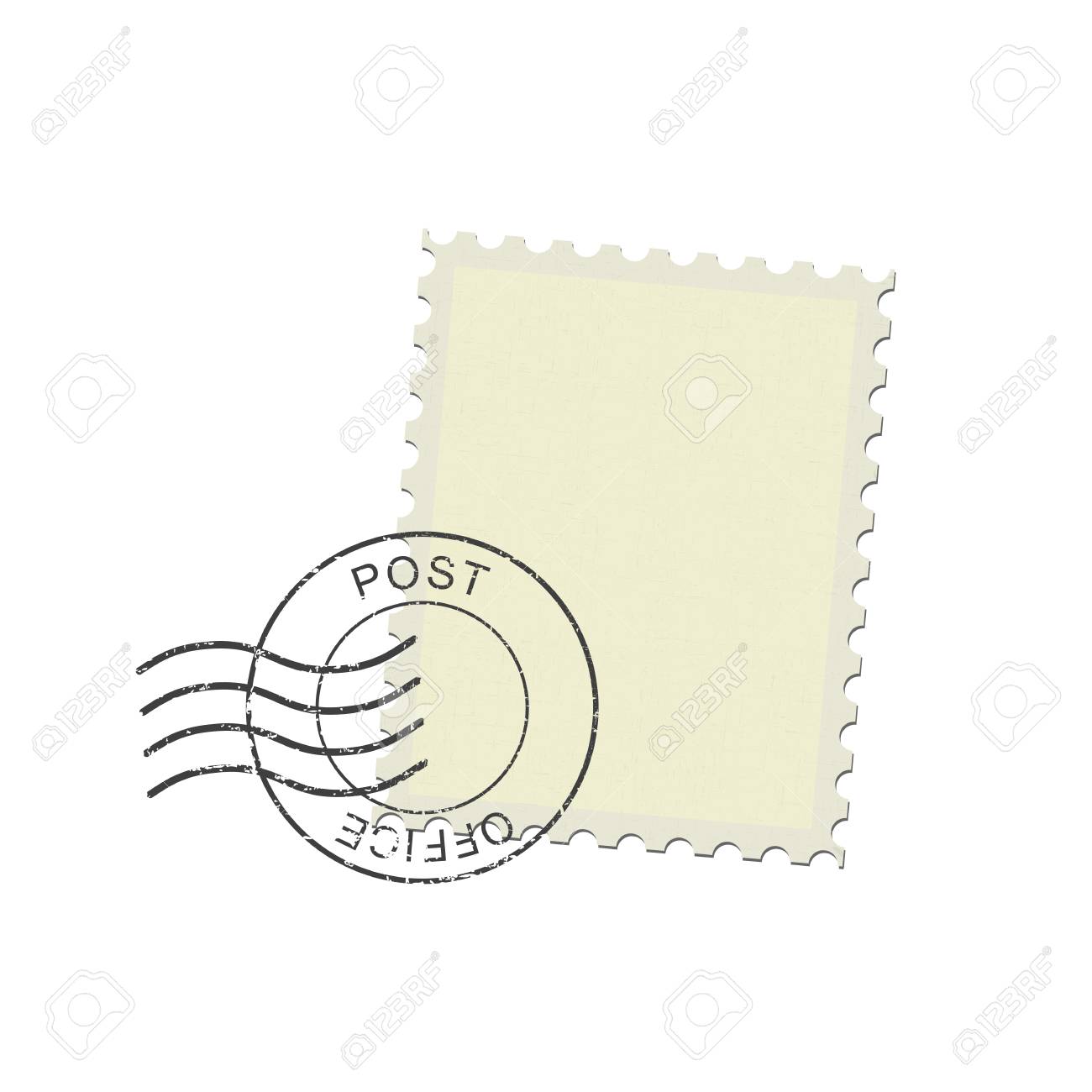 Old Postage Stamp With Postmark. Vintage Vector Illustration On White  Background. Royalty Free SVG, Cliparts, Vectors, and Stock Illustration.  Image 85648696., image size:1300x1300