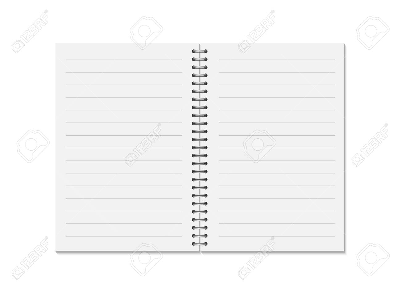 realistic opened notepad template of organizer or diary vector notepad template