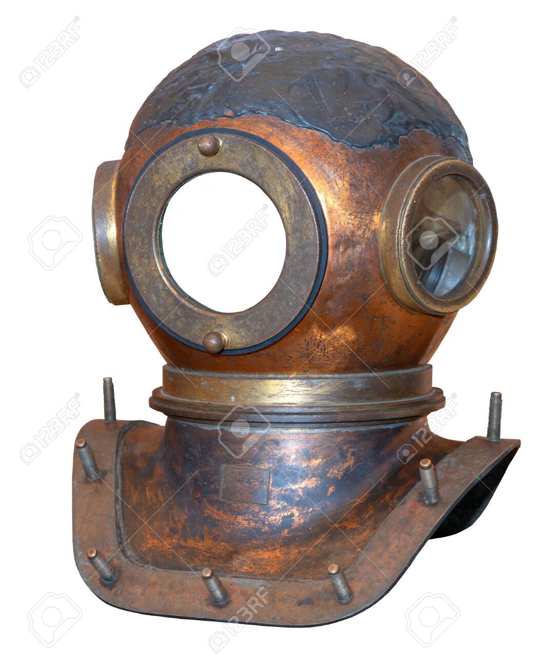 Old Metal Diving Helmet The Device For Immersion Under Water Stock Photo Picture And Royalty Free Image Image 139654158