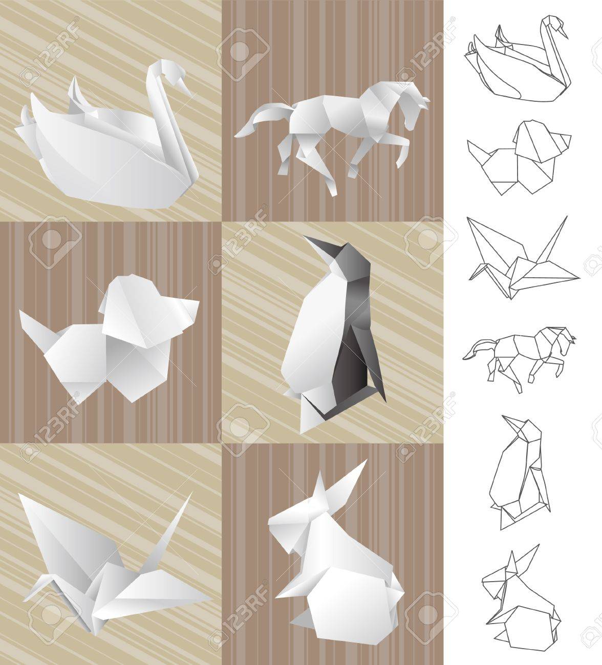 折り紙紙動物 のイラスト素材 ベクタ Image