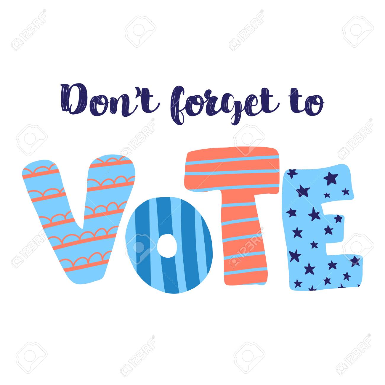 dont forget to vote lettering illustration hand drawn flat don t forget to vote
