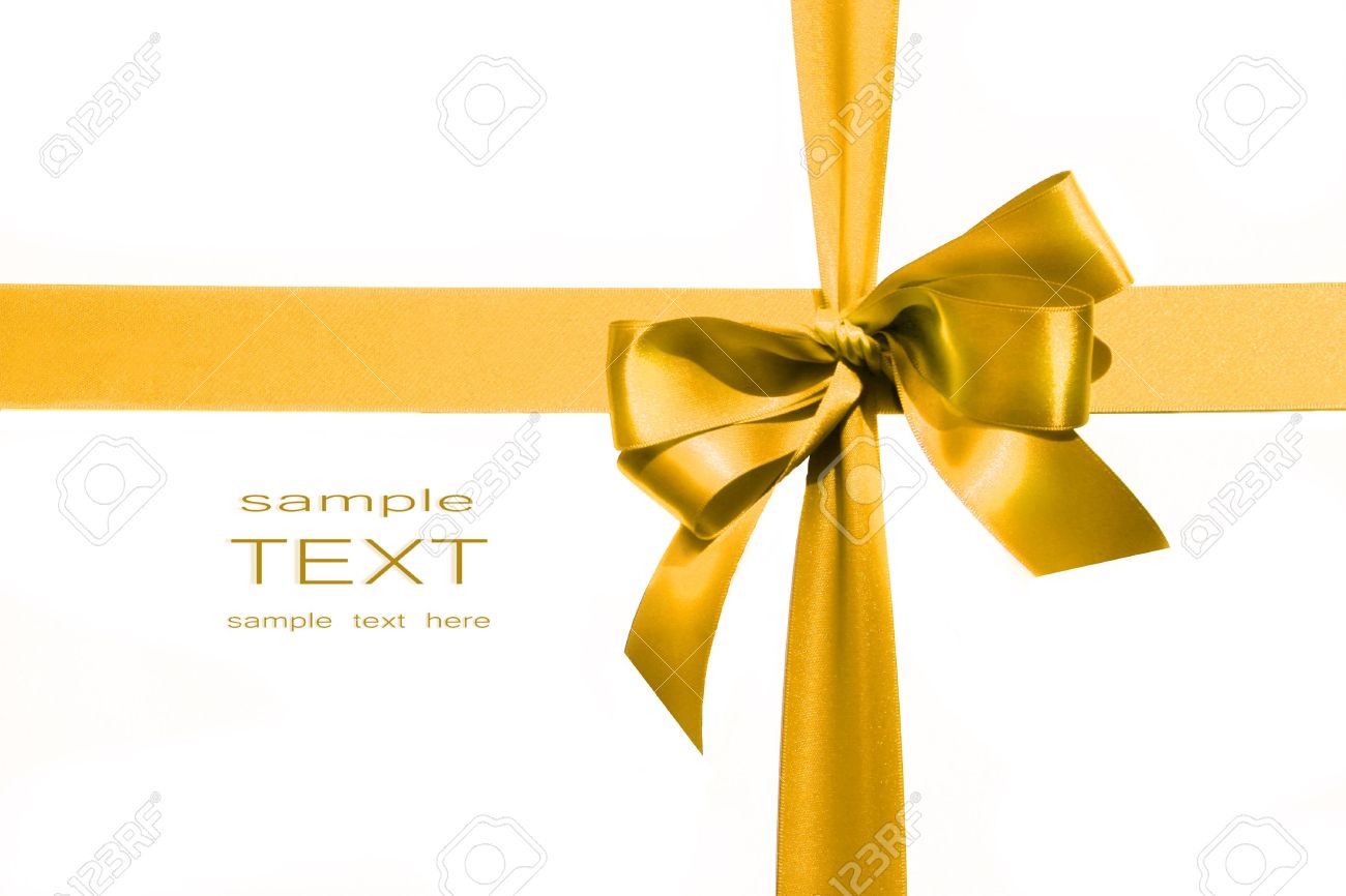 big gold holiday bow on white background stock photo picture and