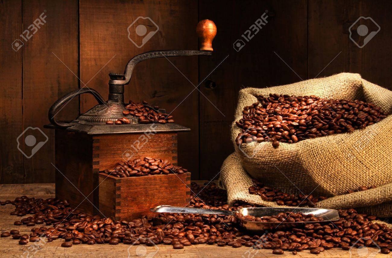 antique coffee grinder with
