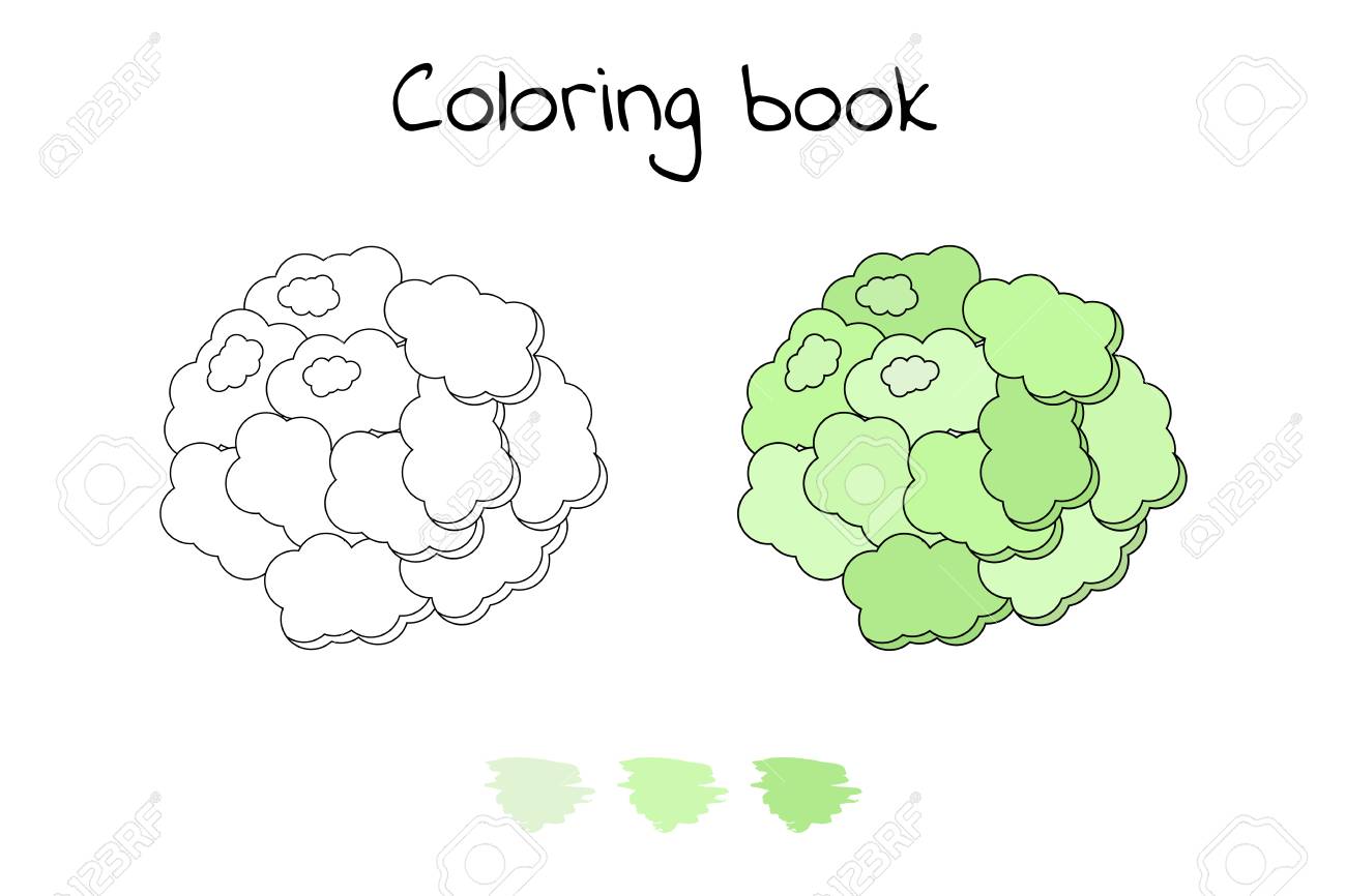 Game For Children Vegetable Coloring Page Cauliflower