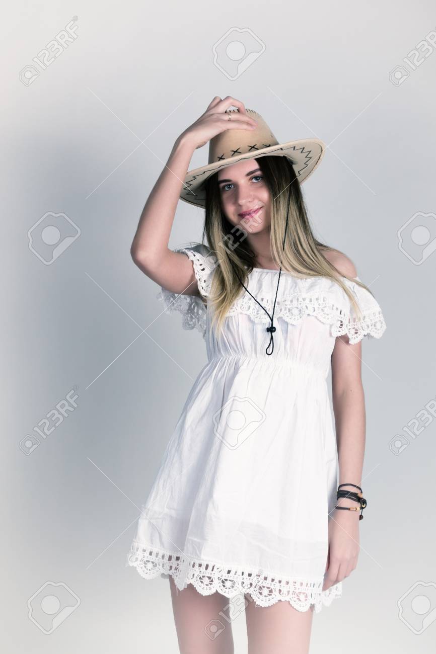 white cowboy dress