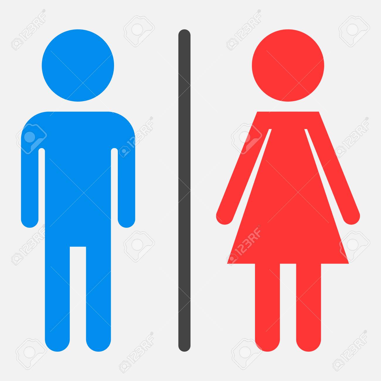 トイレ トイレ フラット ベクトル アイコン 男性と女性は 白い背景の上のトイレを署名します のイラスト素材 ベクタ Image