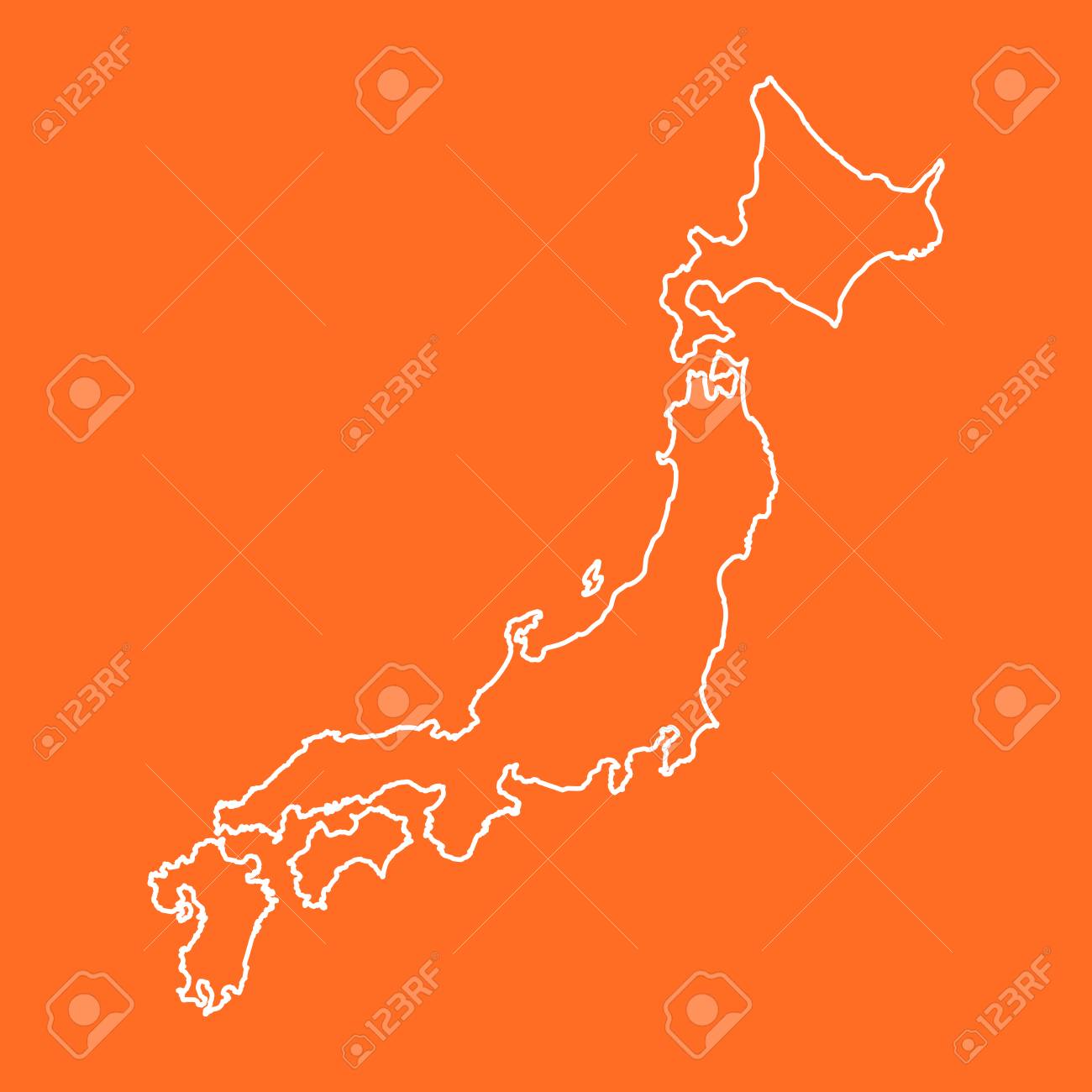 オレンジ色の背景の線スタイルで日本地図 ベクトルの図 のイラスト素材 ベクタ Image オレンジ色の背景の線スタイルで日本地図 ベクトルの図 のイラスト素材 ベクタ Image