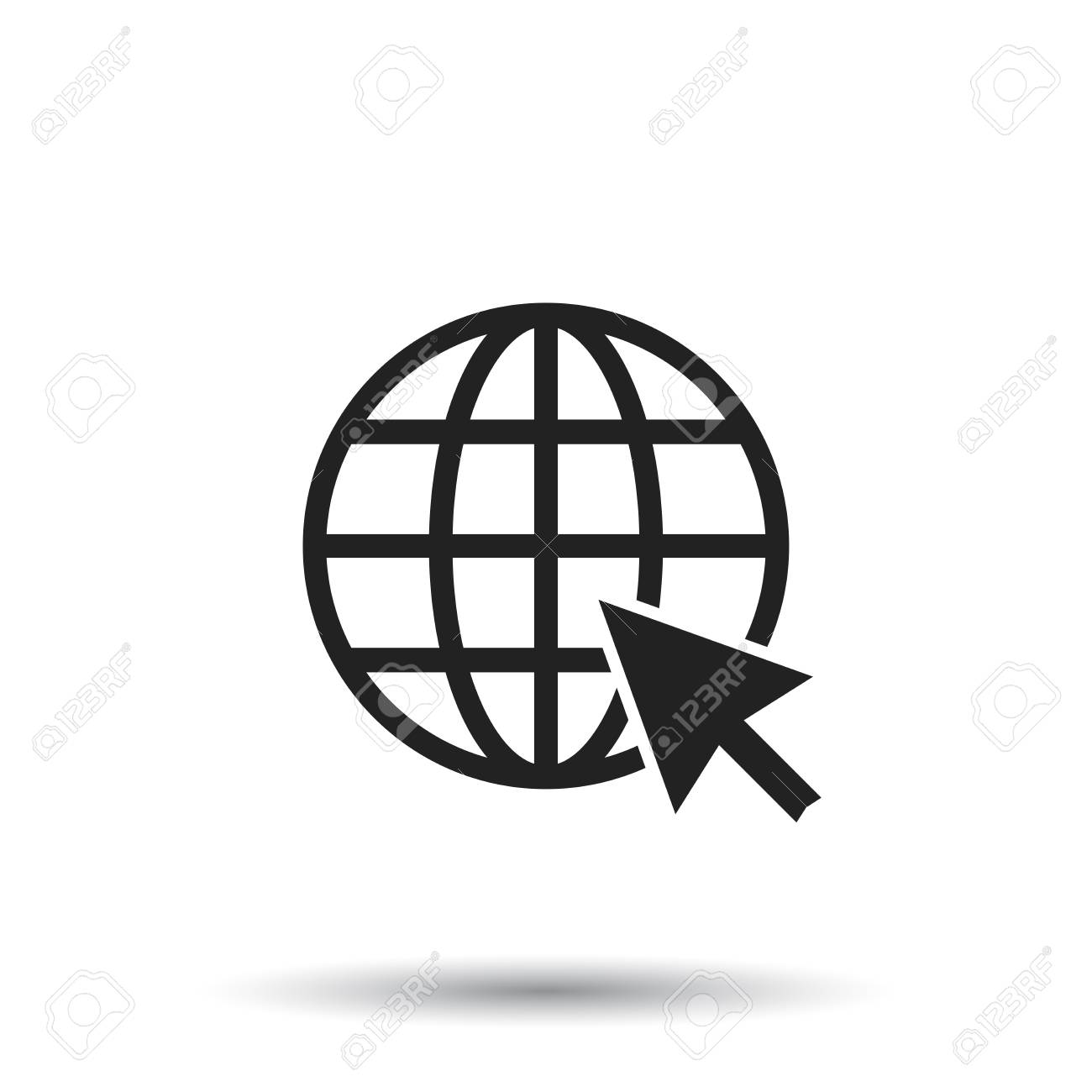 Go To Web Icon Internet Flat Vector Illustration For Website