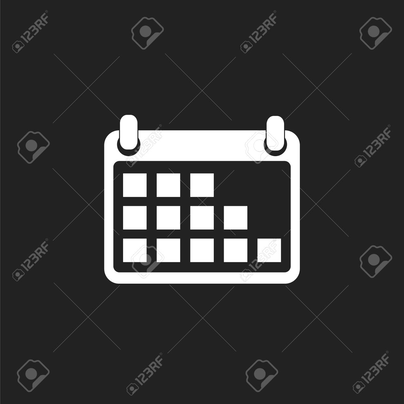 黒の背景 ベクトル イラストでカレンダー アイコン フラット スタイル アイコン デザインのためのウェブサイト のイラスト素材 ベクタ Image