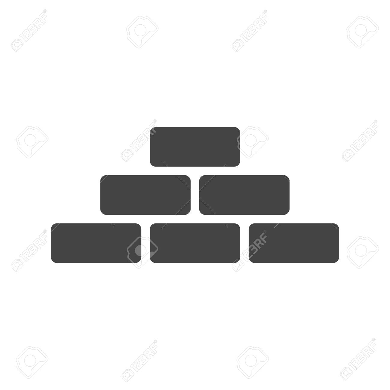 ホワイト スタイルの白い背景で隔離の壁レンガ アイコン 壁のシンボル イラスト のイラスト素材 ベクタ Image