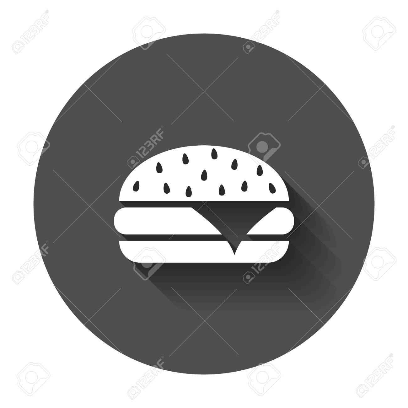 ハンバーガー ファーストフード フラット ベクトル アイコン 長い影と黒の丸い背景のハンバーガー シンボル ロゴ イラスト のイラスト素材 ベクタ Image ハンバーガー ファーストフード フラット ベクトル アイコン 長い影と黒の丸い背景のハンバーガー シンボル ロゴ イラスト のイラスト素材 ベクタ Image
