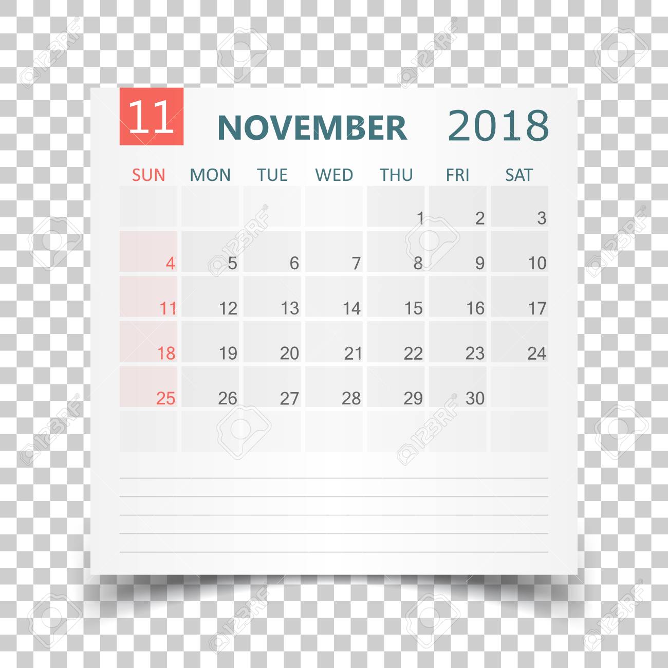 november 2018 calendar calendar sticker design template week november calendar design