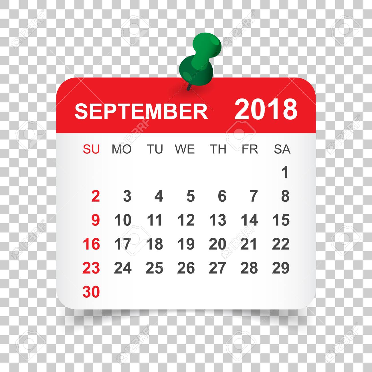 september 2018 calendar calendar sticker design template week