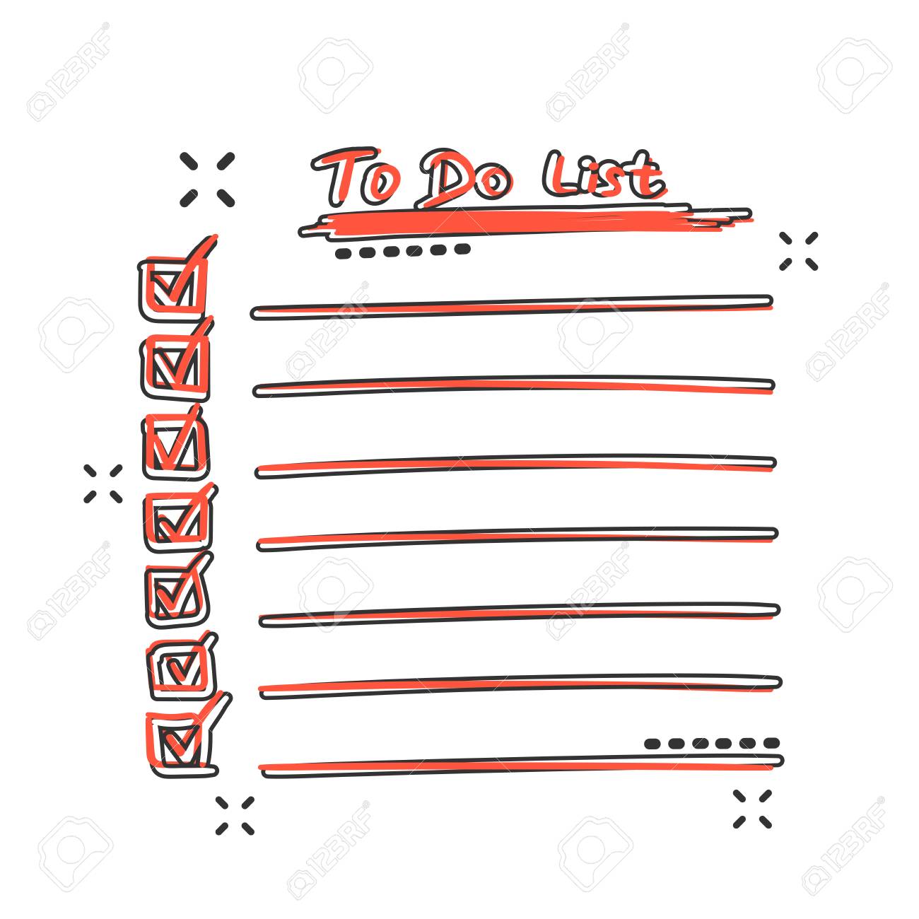 vector cartoon to do list icon in comic style checklist task
