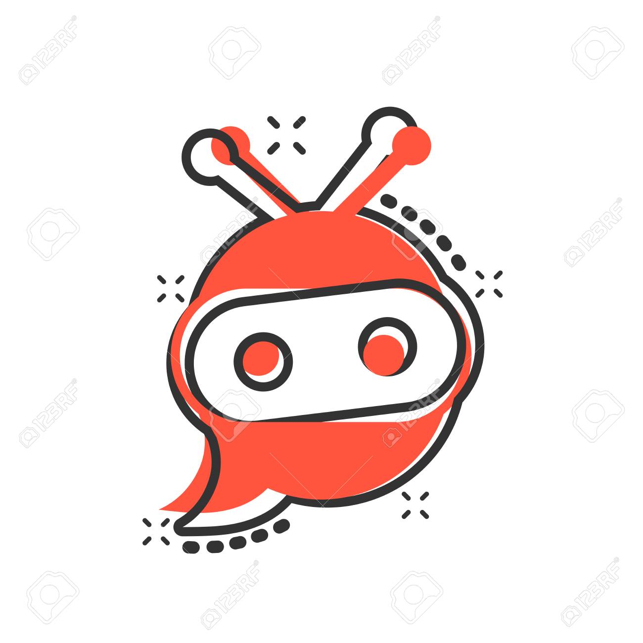 Cute Robot Chatbot Icon In Comic Style Bot Operator Vector Cartoon Illustration Pictogram Smart Chatbot Character Business Concept Splash Effect Royalty Free Cliparts Vectors And Stock Illustration Image