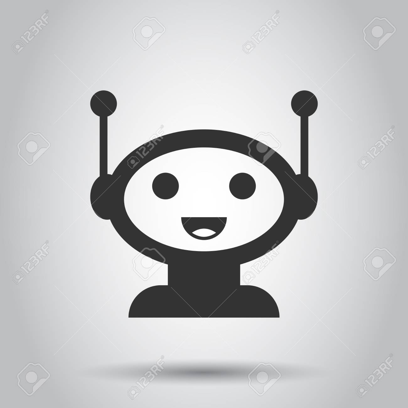 Cute Robot Chatbot Icon In Flat Style Bot Operator Vector Illustration On White Background Smart Chatbot Character Business Concept Royalty Free Cliparts Vectors And Stock Illustration Image