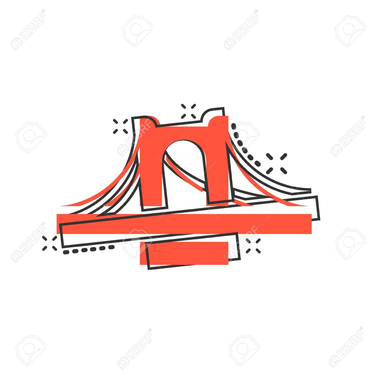 Bridge Sign Icon In Comic Style Drawbridge Vector Cartoon Illustration Royalty Free Cliparts Vectors And Stock Illustration Image