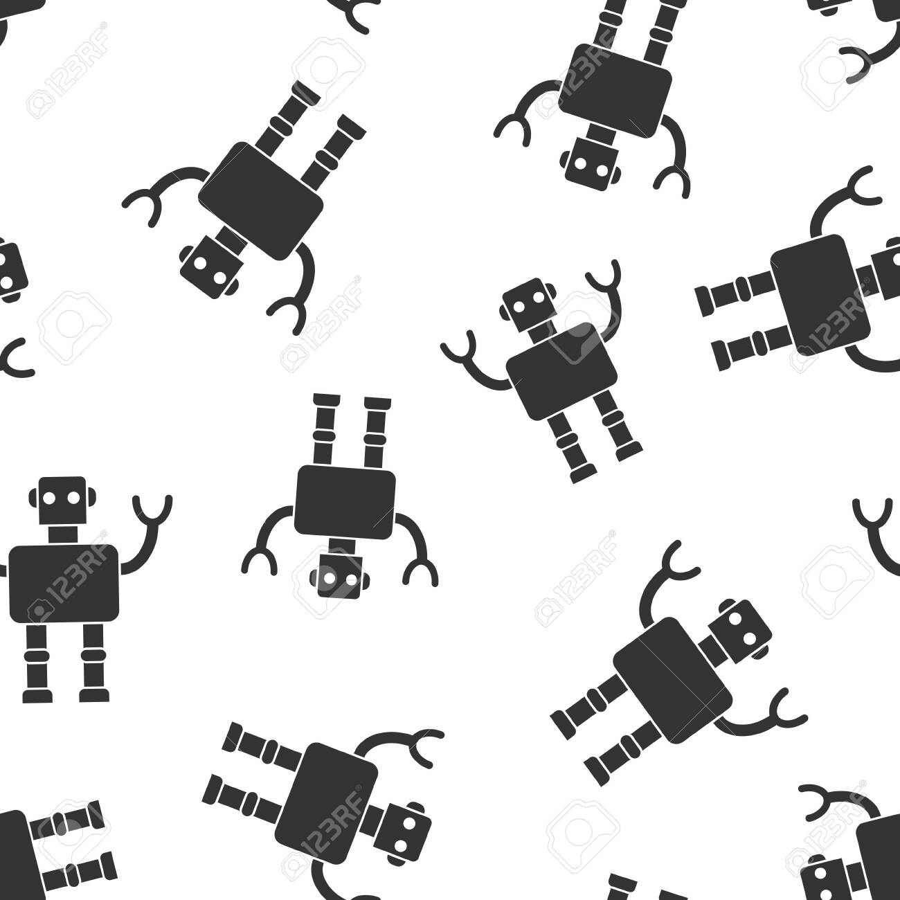 Cute Robot Chatbot Icon In Flat Style Bot Operator Vector Illustration On White Isolated Background Smart Chatbot Character Seamless Pattern Business Concept Royalty Free Cliparts Vectors And Stock Illustration Image