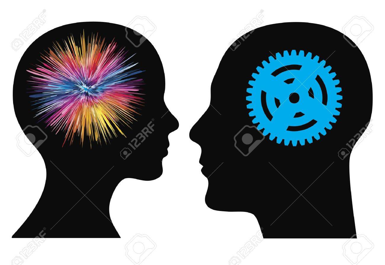 男と女からがあるさまざまな才能やスキル 芸術的に技術的に シンボルを交換簡単にことができます のイラスト素材 ベクタ Image