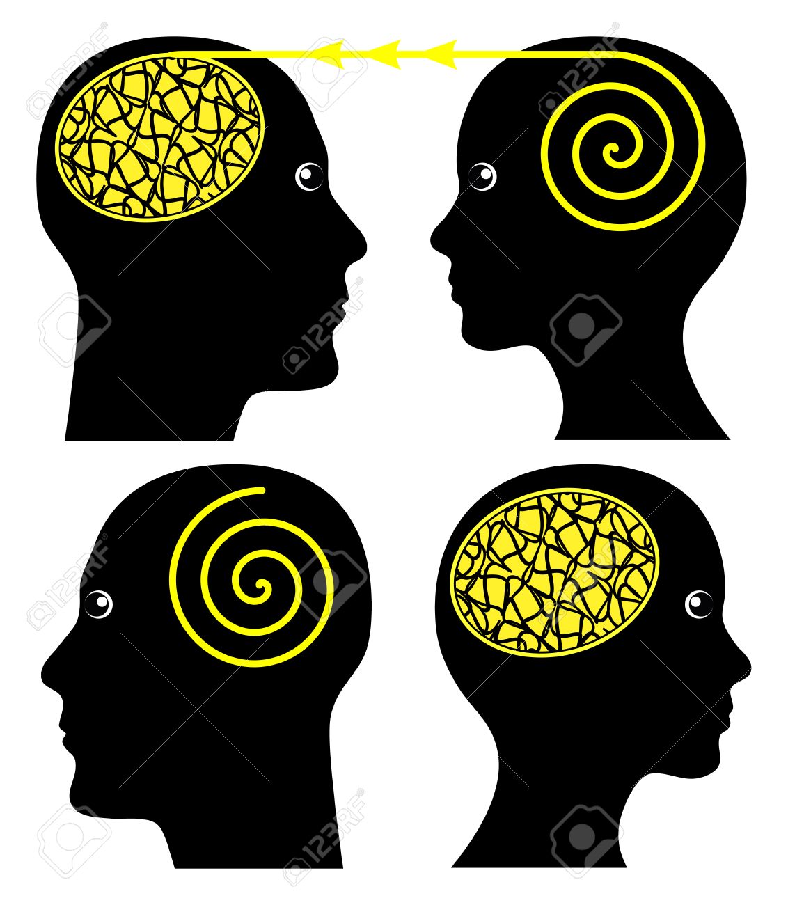 Humorous concept sign of male patient getting cured, while the female psychiatrist