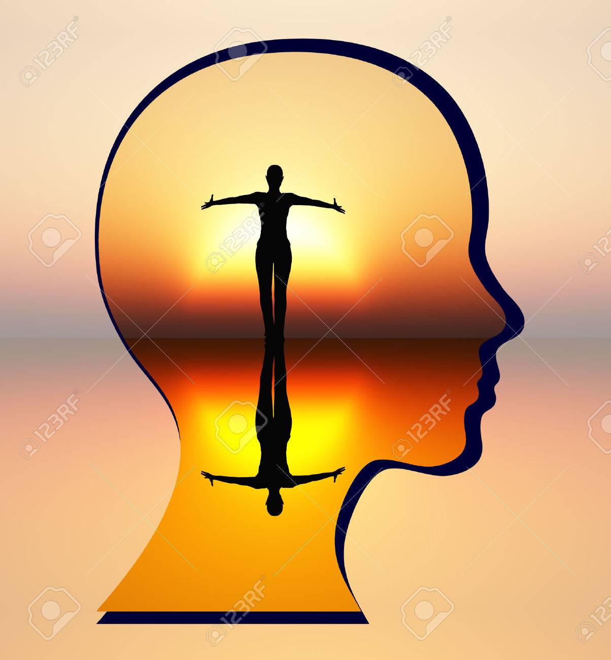 Trouvez Votre Paix Interieure Femme Faire Taire Son Critique Interieur Et Atteindre Le Calme Interieur Banque D Images Et Photos Libres De Droits Image