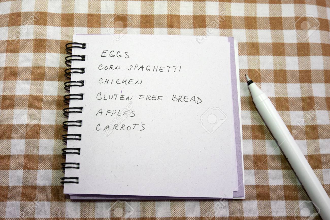 shopping list with healthy gluten free grocery stock photo picture free shopping list