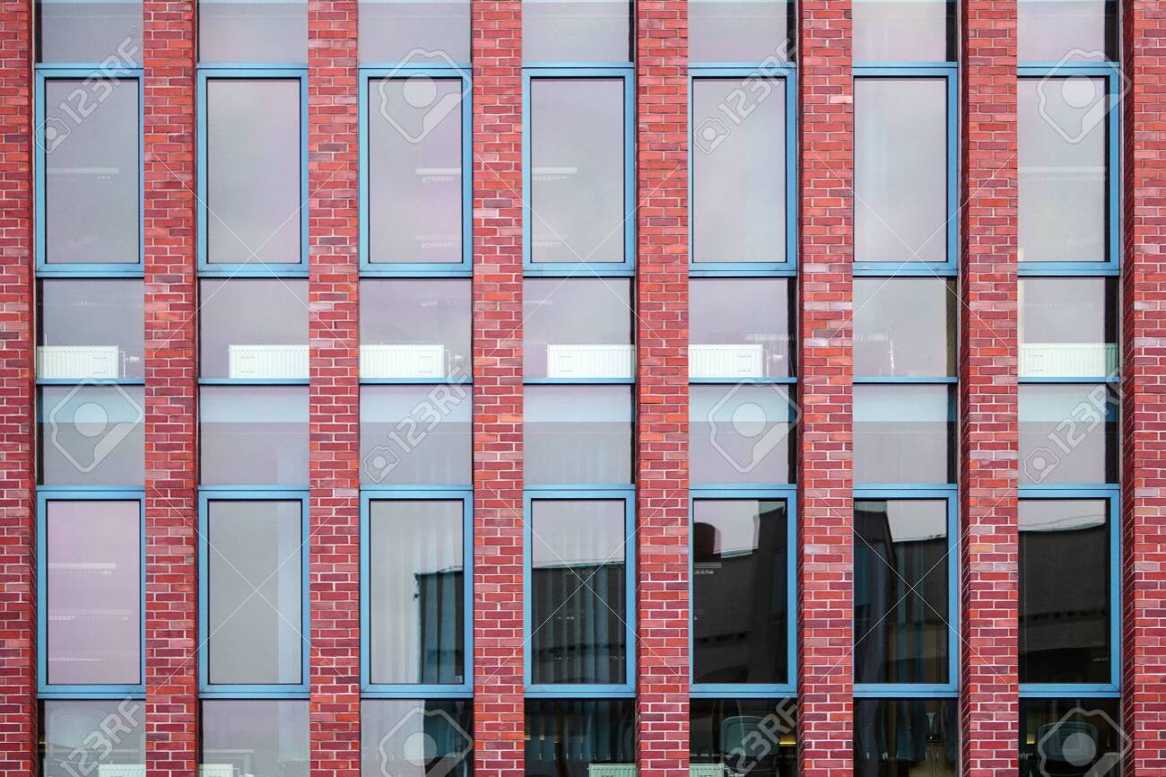 Brick And Glass Facade Of A Modern Office Building Modern Architecture Stock Photo Picture And Royalty Free Image Image 140368363