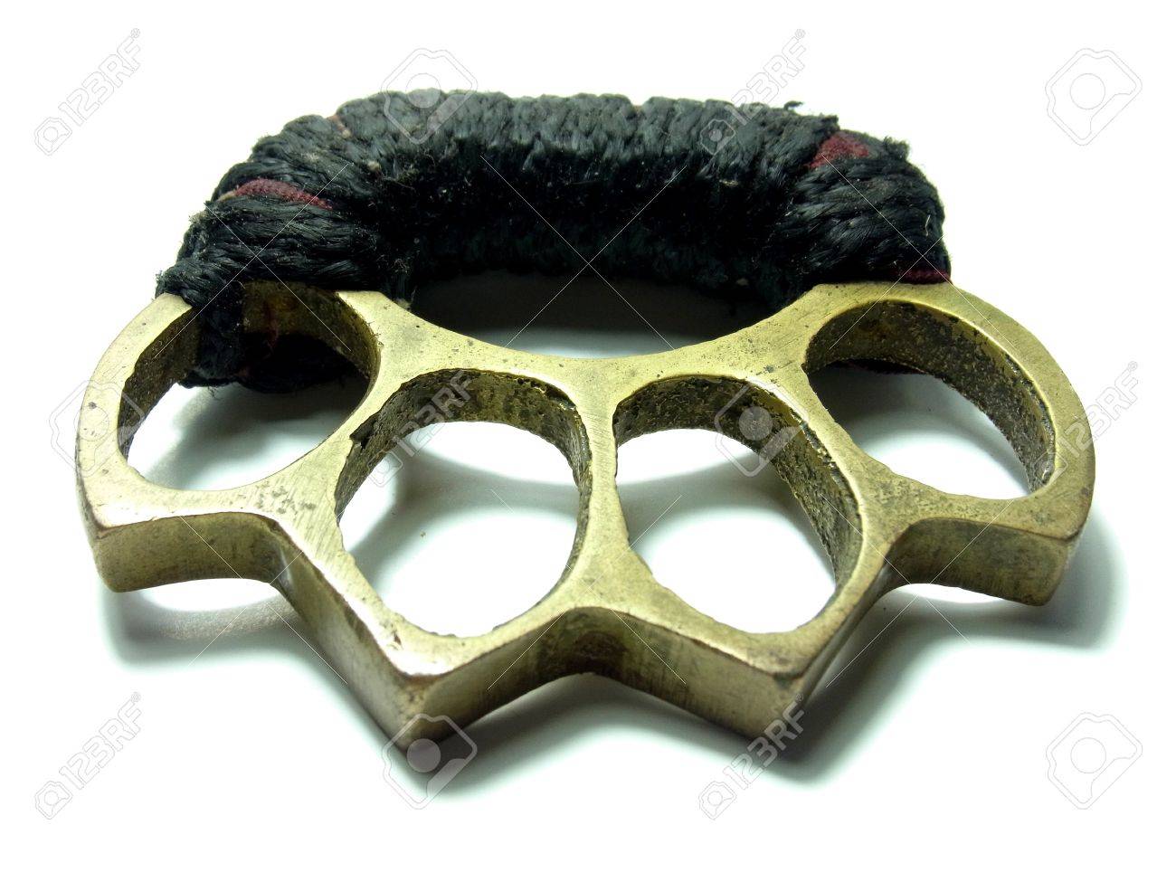 白タイ真鍮ナックル ダスター の写真素材 画像素材 Image