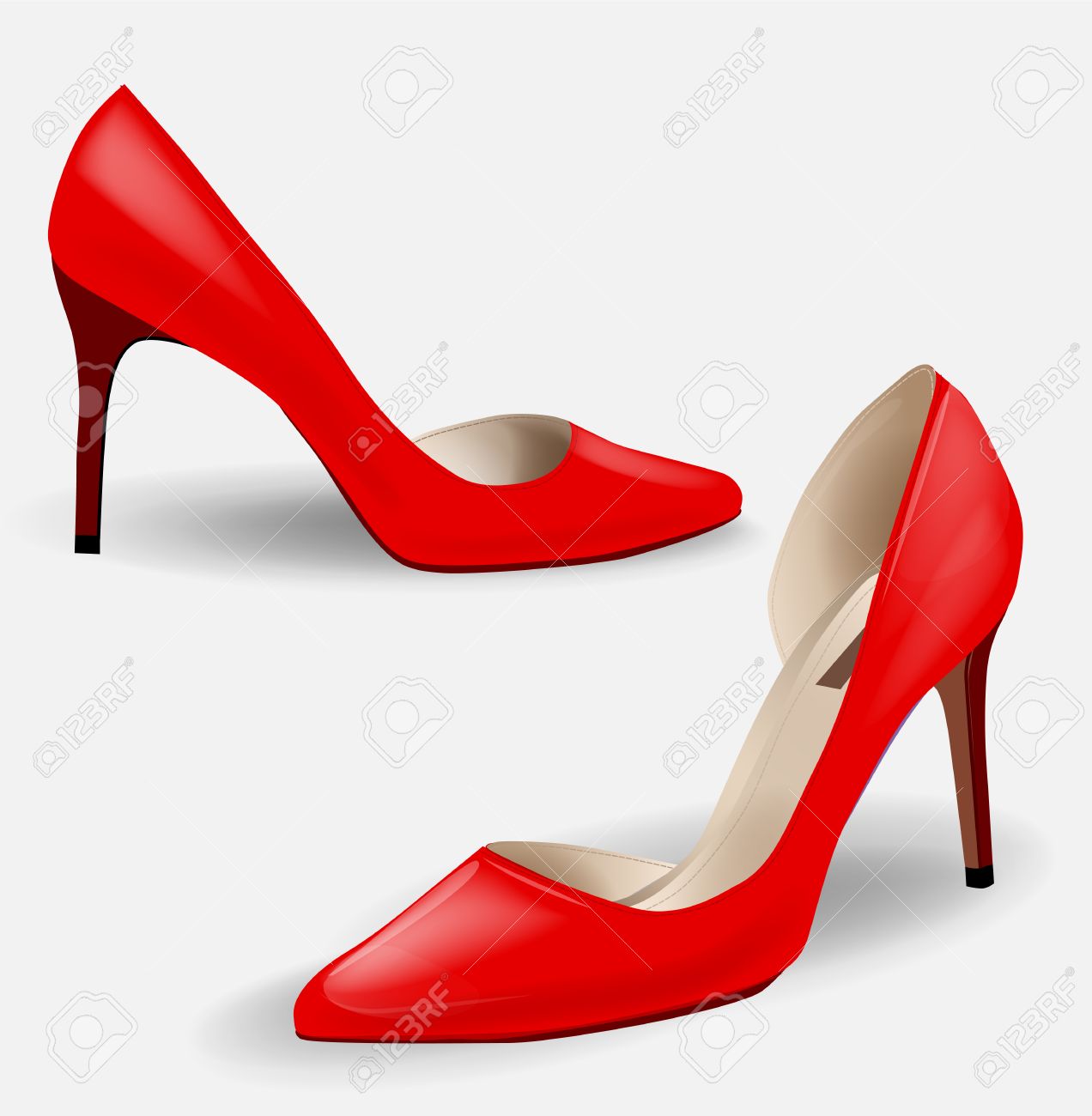 red stylish shoes