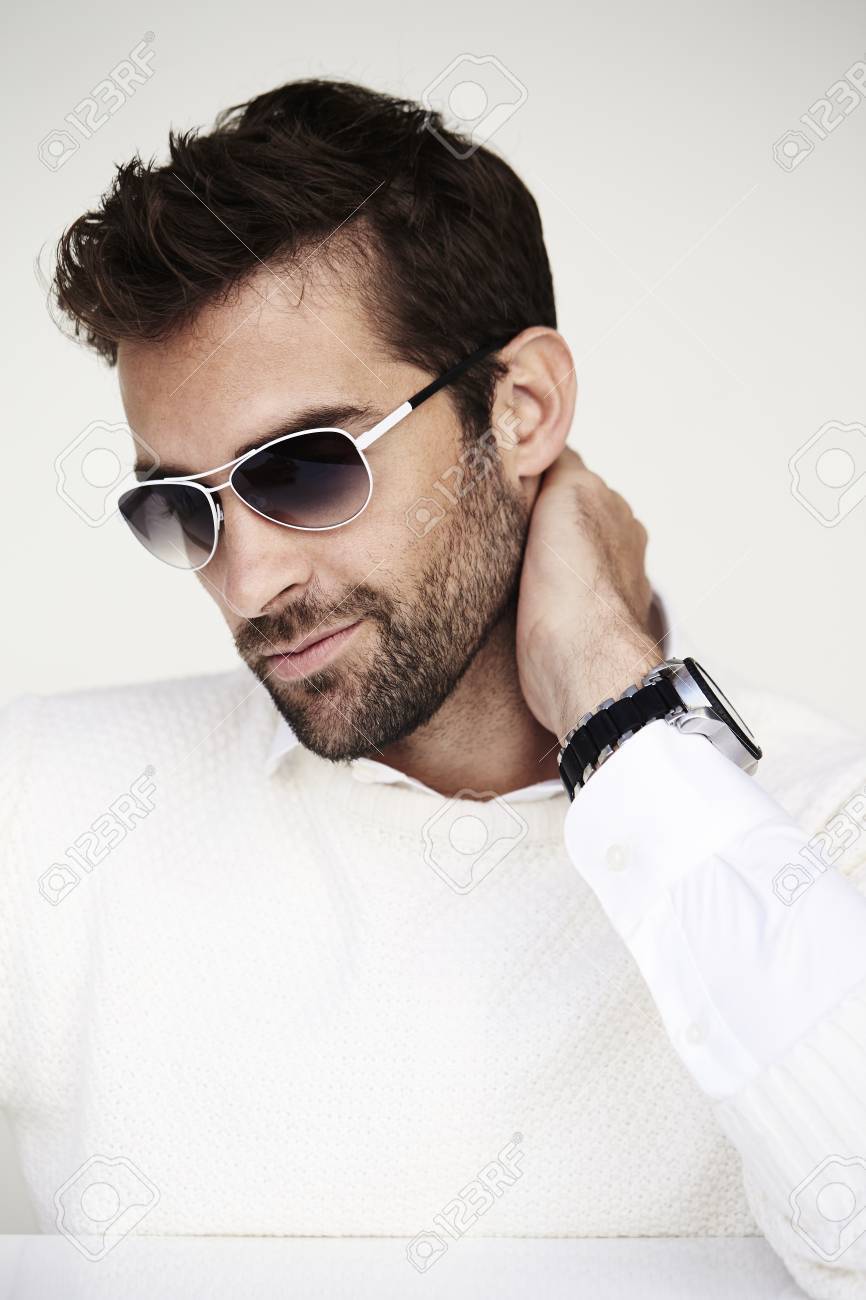 guy white sunglasses