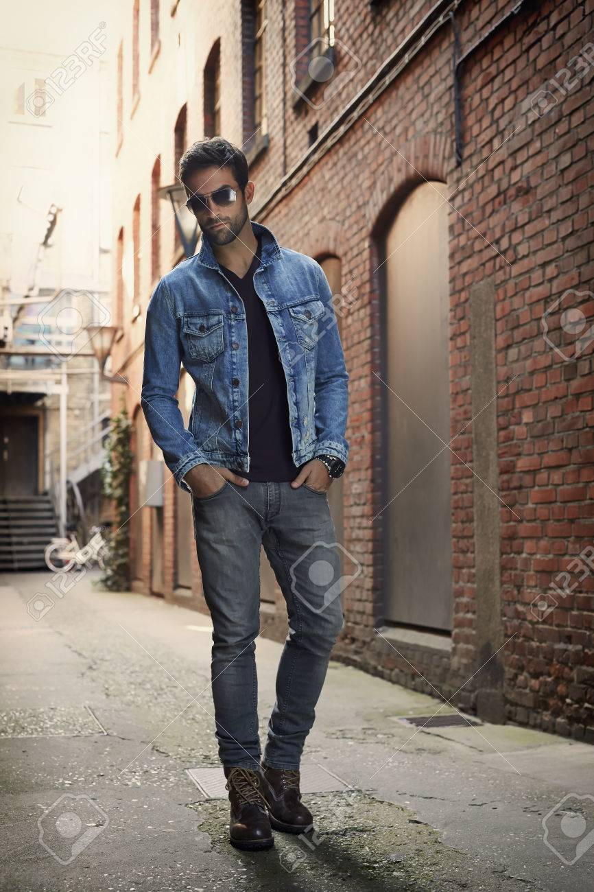 guy wearing denim jacket
