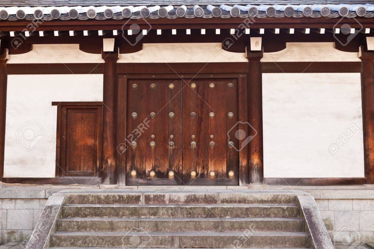 Traditional Japanese Door Tennoji Temple Osaka