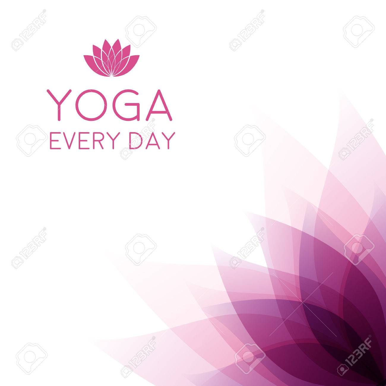 Résumé De Fond De Fleur De Lotus Exemple De Texte Yoga Monde Le Corps Et Lesprit Vector Illustration Pour Lévénement De Yoga école Club