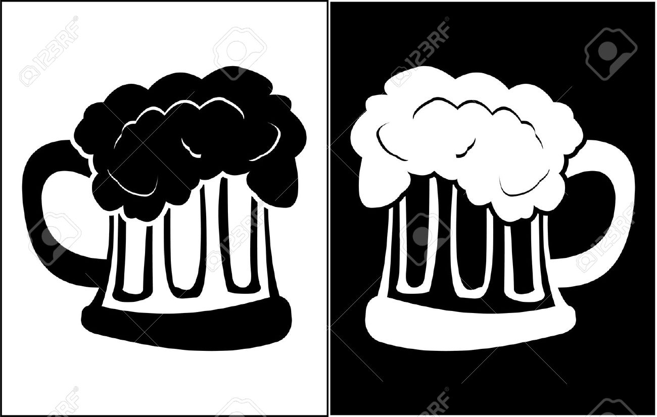 glass of beer stencil