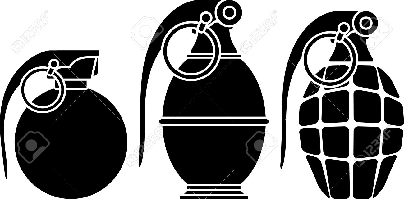 手榴弾のステンシル ベクトル イラスト のイラスト素材 ベクタ Image
