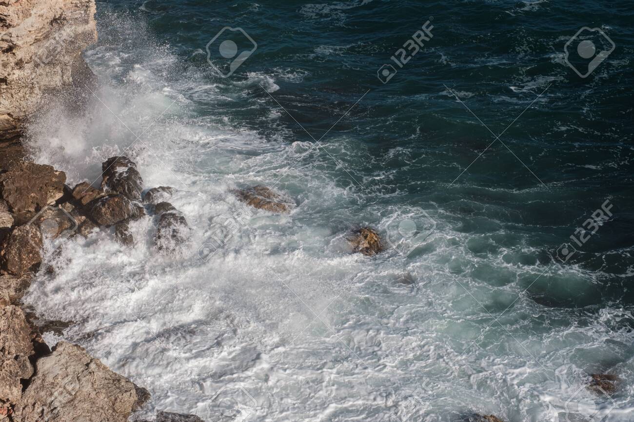 Ocean Wave Background Breaking Sea Water Rocky Shore Rough Seas Stock Photo Picture And Royalty Free Image Image