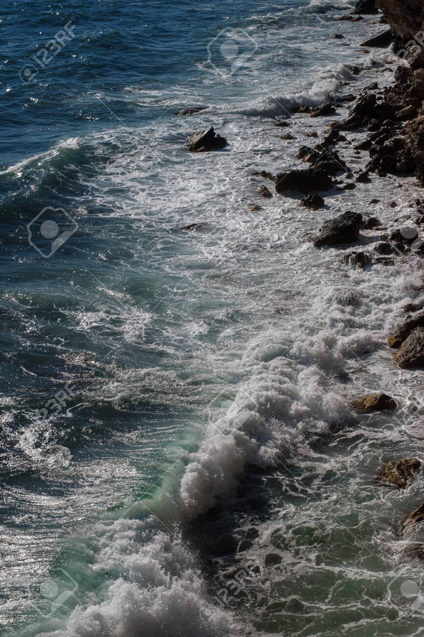 Ocean Wave Background Breaking Sea Water Rocky Shore Rough Seas Stock Photo Picture And Royalty Free Image Image