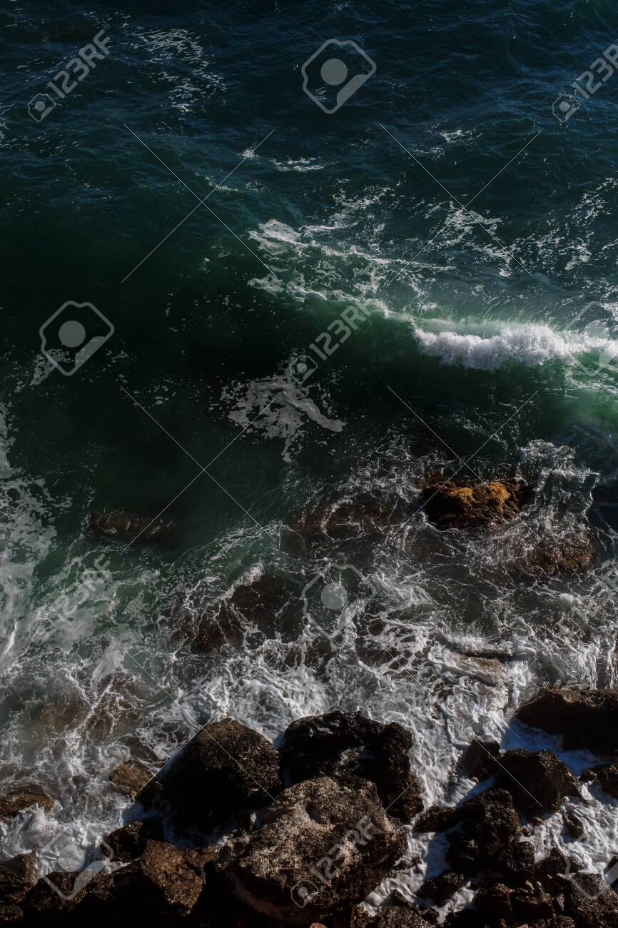Ocean Wave Background Breaking Sea Water Rocky Shore Rough Seas Stock Photo Picture And Royalty Free Image Image