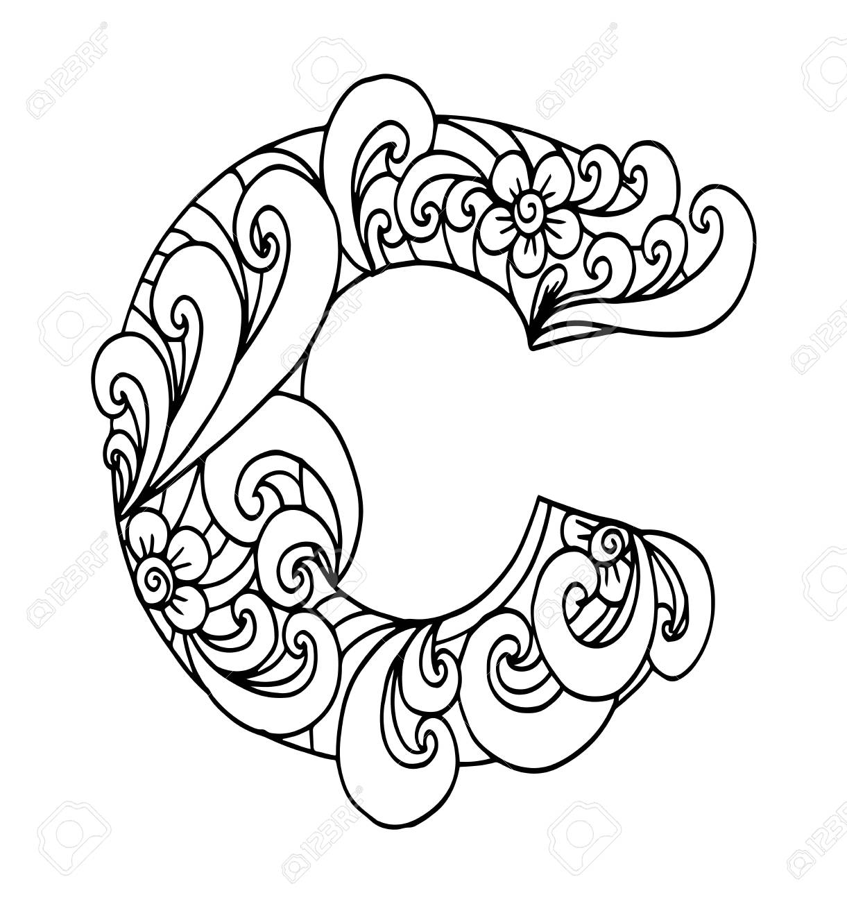 Download Stylized Alphabet Letter C In Doodle Style Hand Drawn Sketch Royalty Free Cliparts Vectors And Stock Illustration Image 95289816