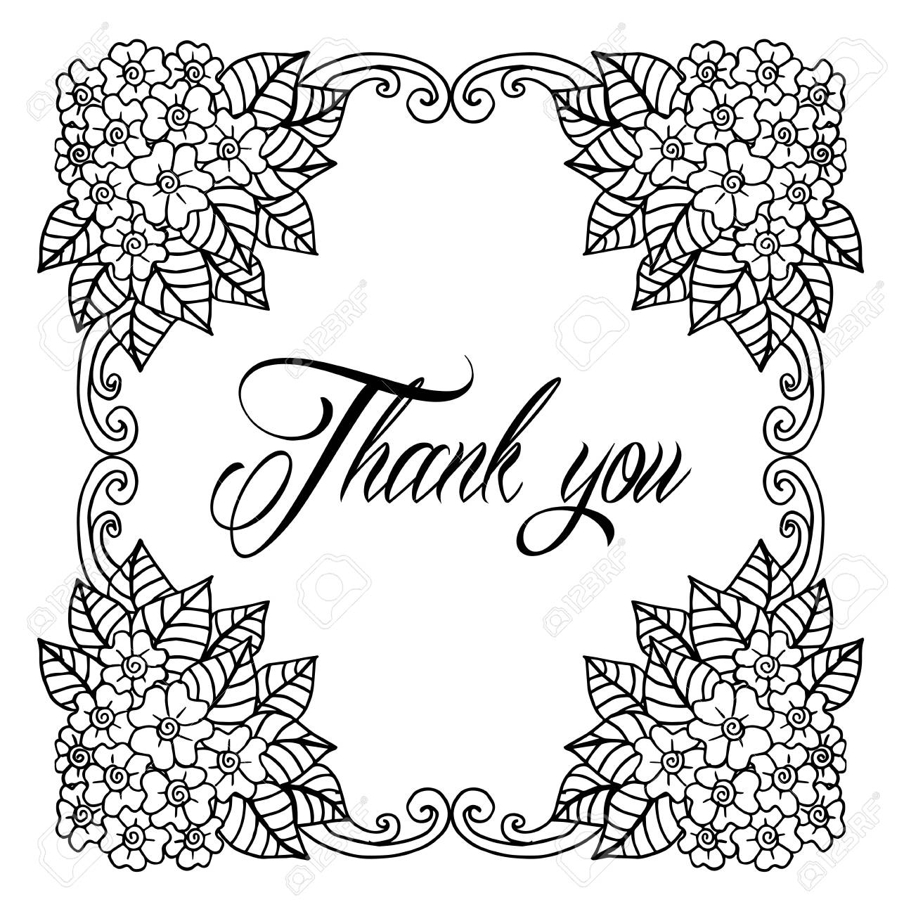thank you card thanks vector isolated hand drawn lettering words for thank you cards